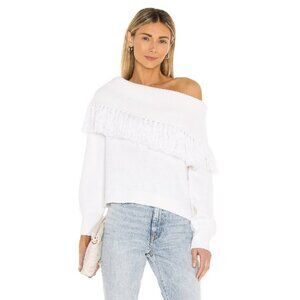 Alice + Olivia Bardot Fringe Off The Shoulder Pullover